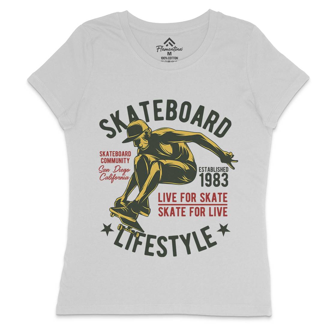 Skater Womens Crew Neck T-Shirt Skate B334