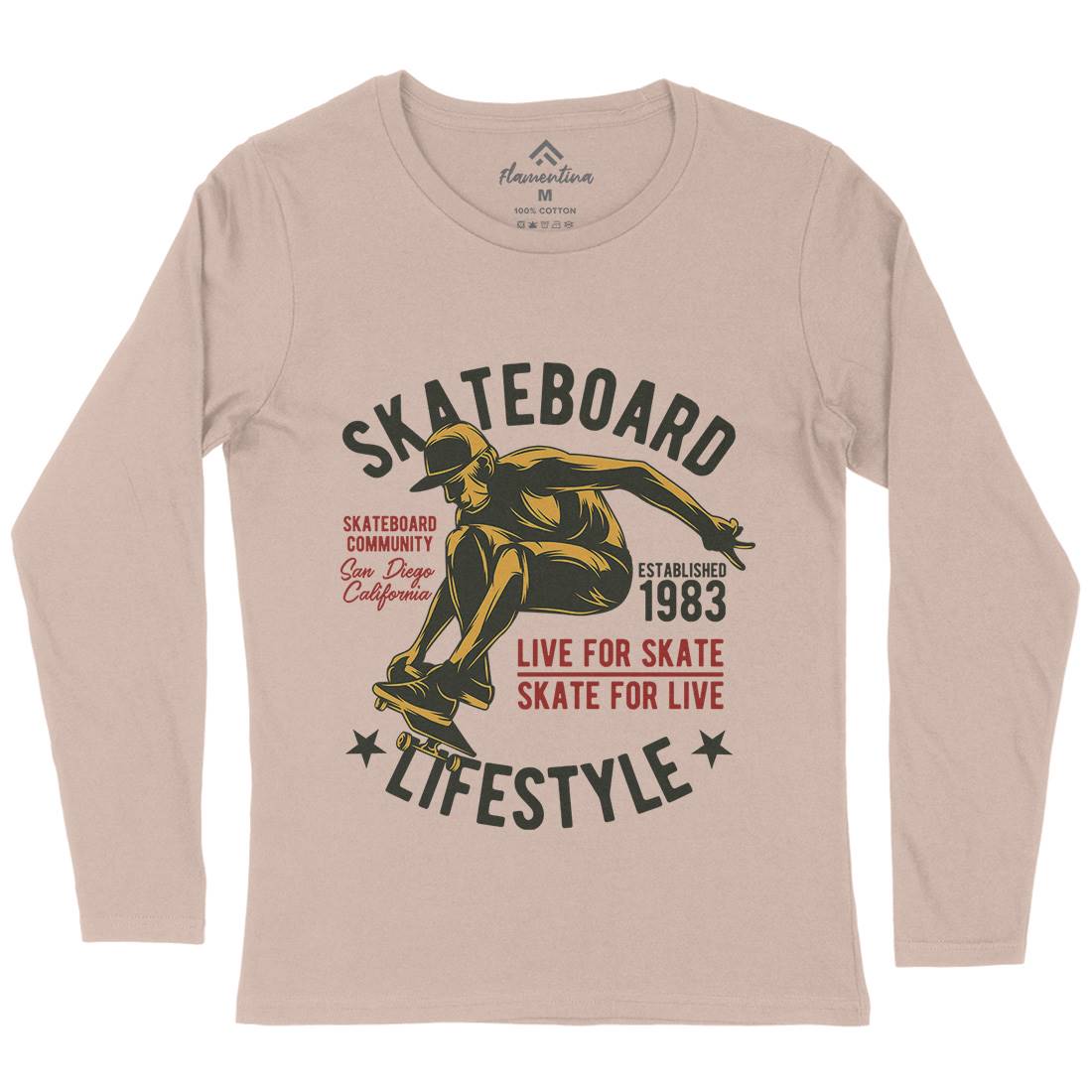 Skater Womens Long Sleeve T-Shirt Skate B334