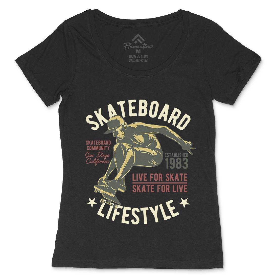 Skater Womens Scoop Neck T-Shirt Skate B334