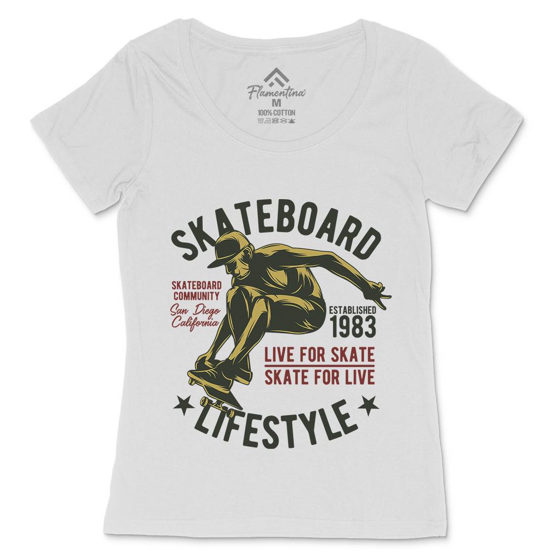 Skater Womens Scoop Neck T-Shirt Skate B334