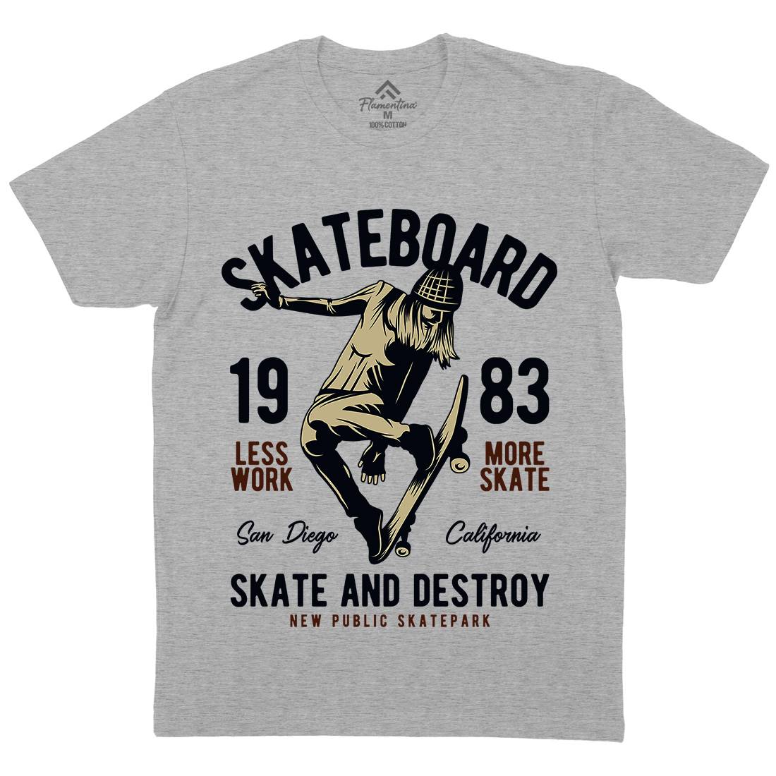 Skater Mens Organic Crew Neck T-Shirt Skate B336