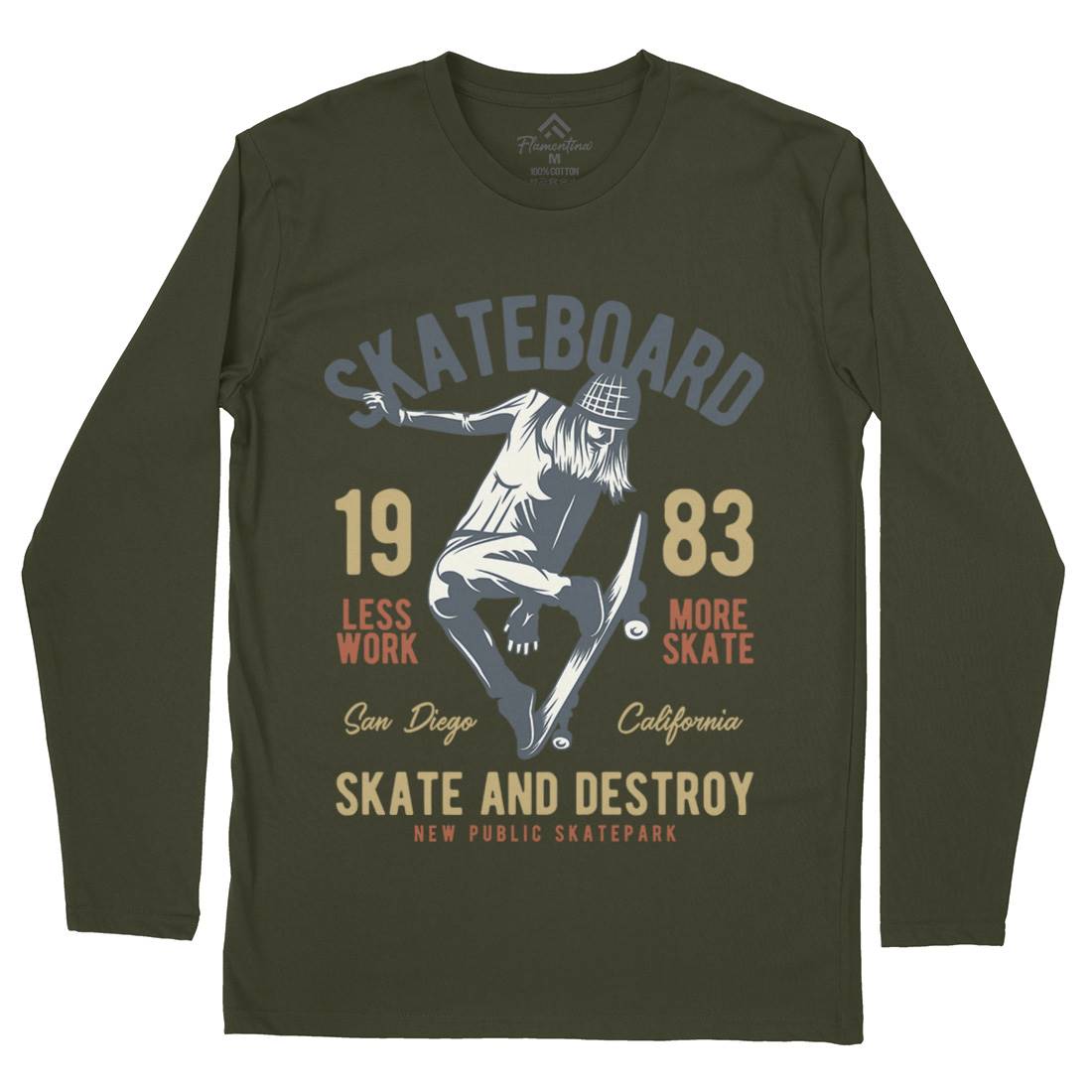 Skater Mens Long Sleeve T-Shirt Skate B336