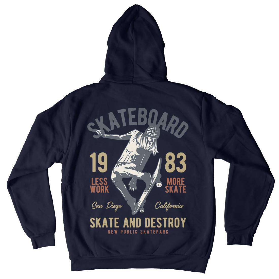 Skater Mens Hoodie With Pocket Skate B336
