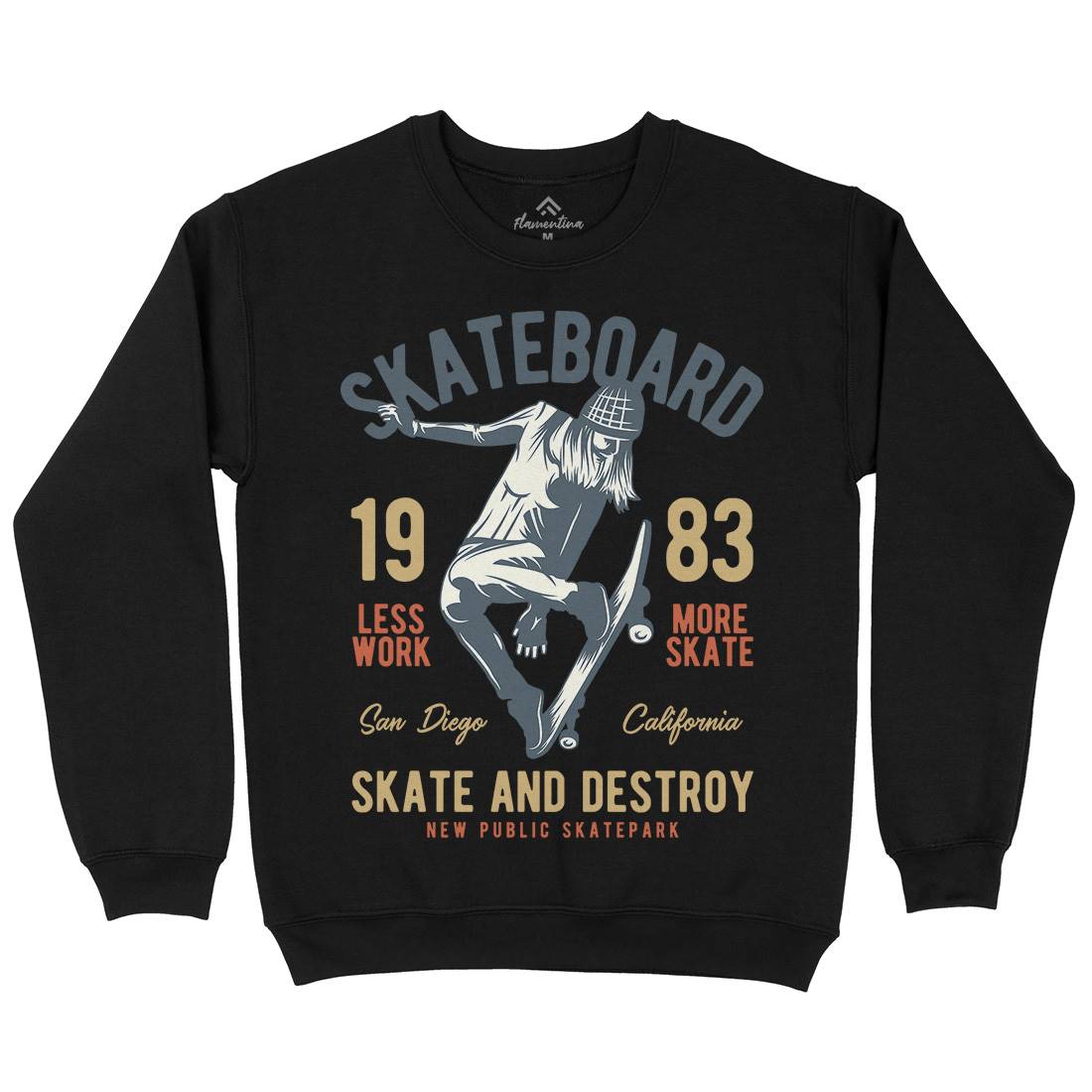 Skater Mens Crew Neck Sweatshirt Skate B336