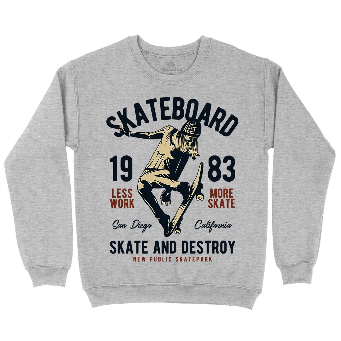Skater Mens Crew Neck Sweatshirt Skate B336