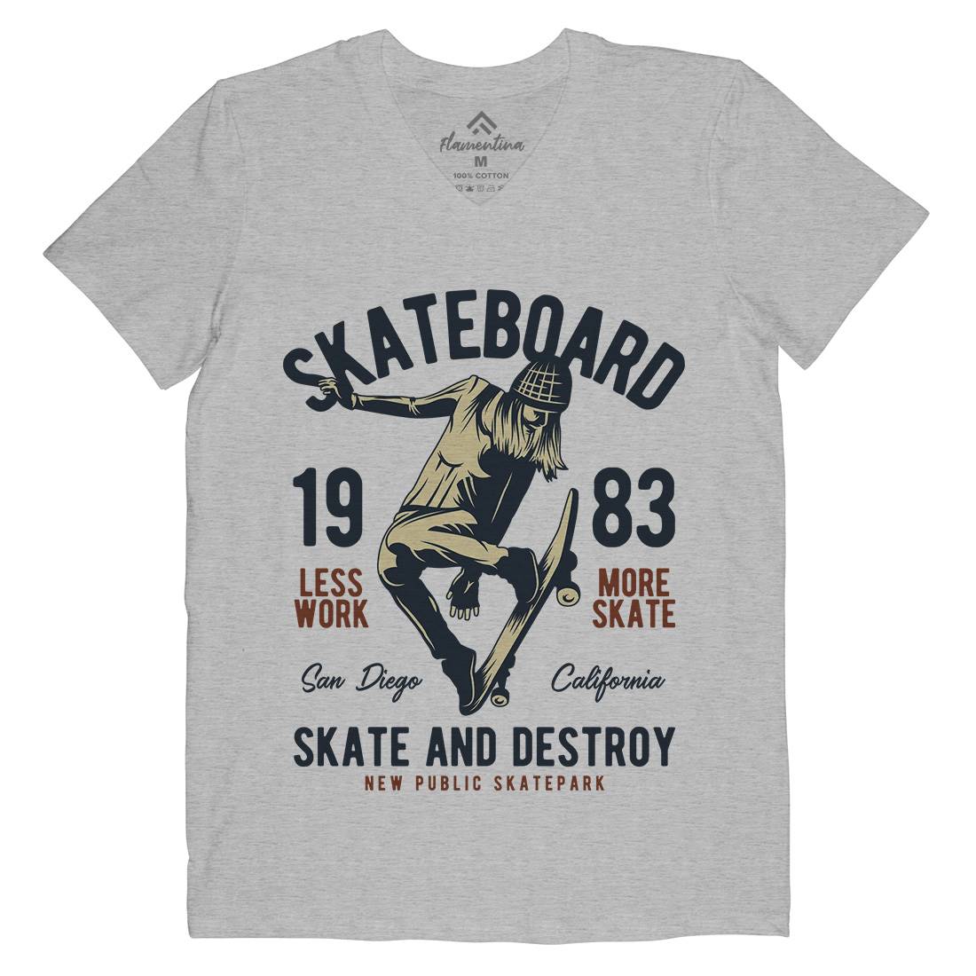 Skater Mens V-Neck T-Shirt Skate B336