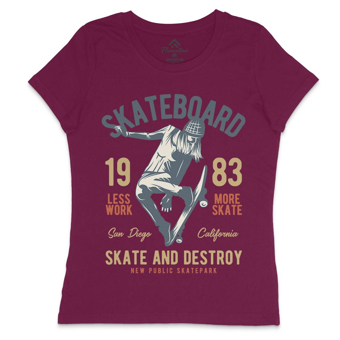Skater Womens Crew Neck T-Shirt Skate B336
