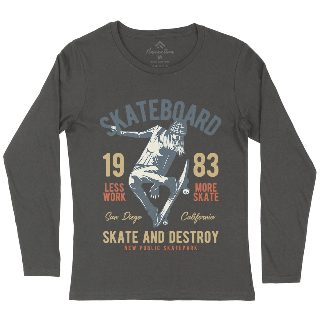 Skater Womens Long Sleeve T-Shirt Skate B336