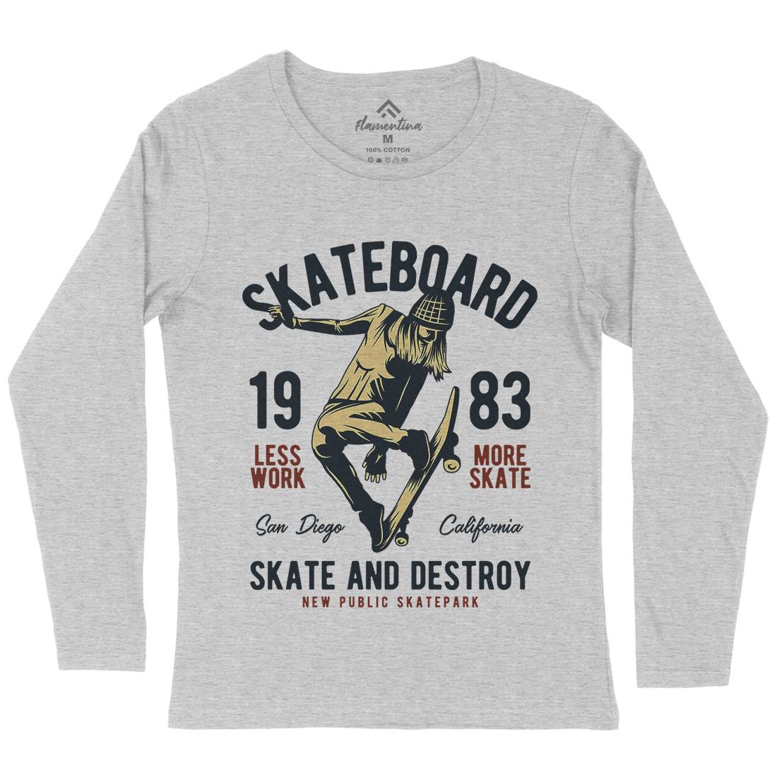 Skater Womens Long Sleeve T-Shirt Skate B336