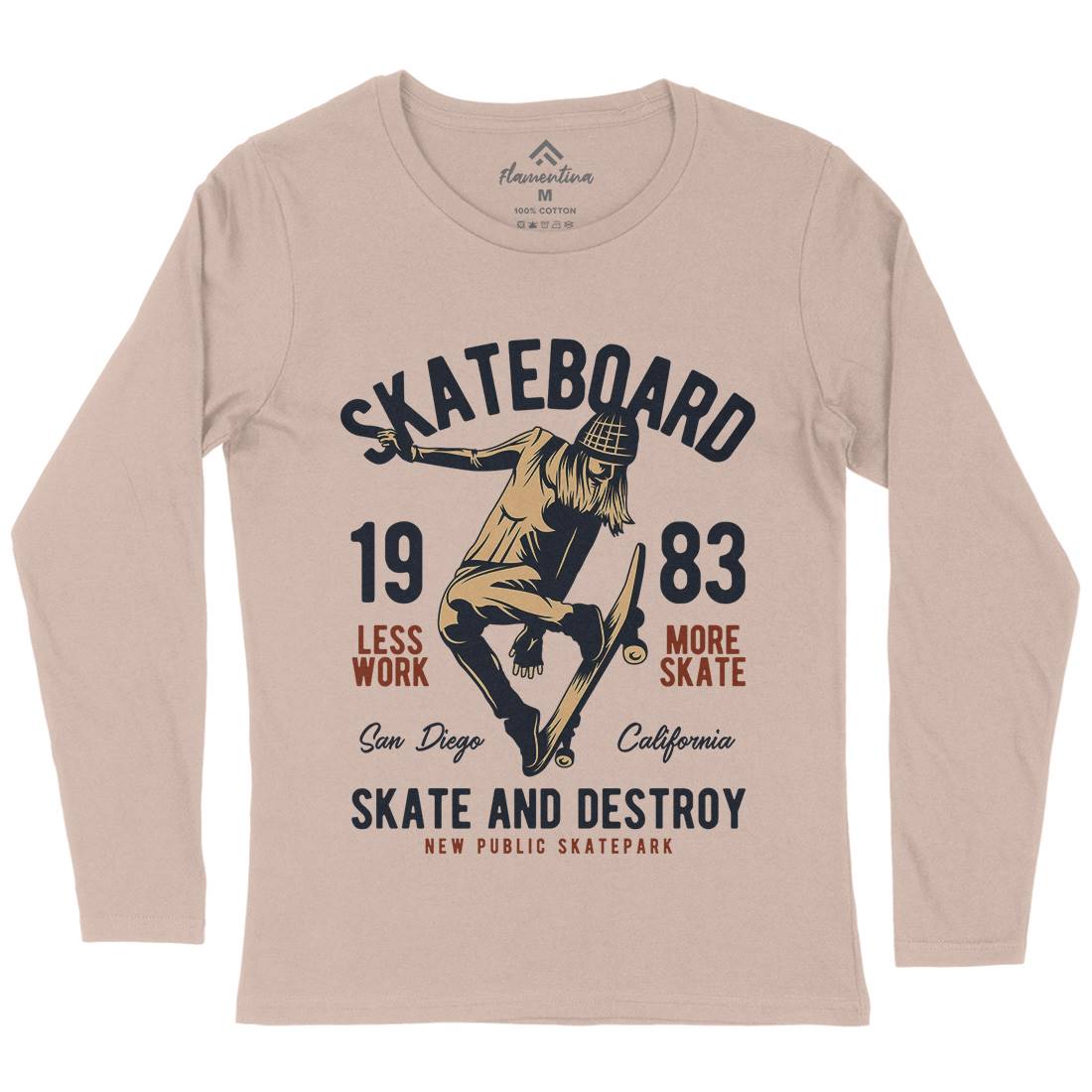 Skater Womens Long Sleeve T-Shirt Skate B336