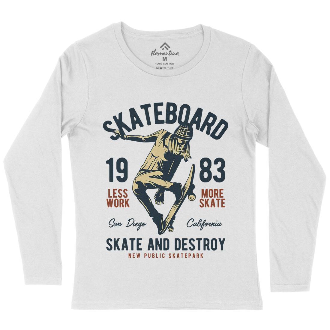 Skater Womens Long Sleeve T-Shirt Skate B336