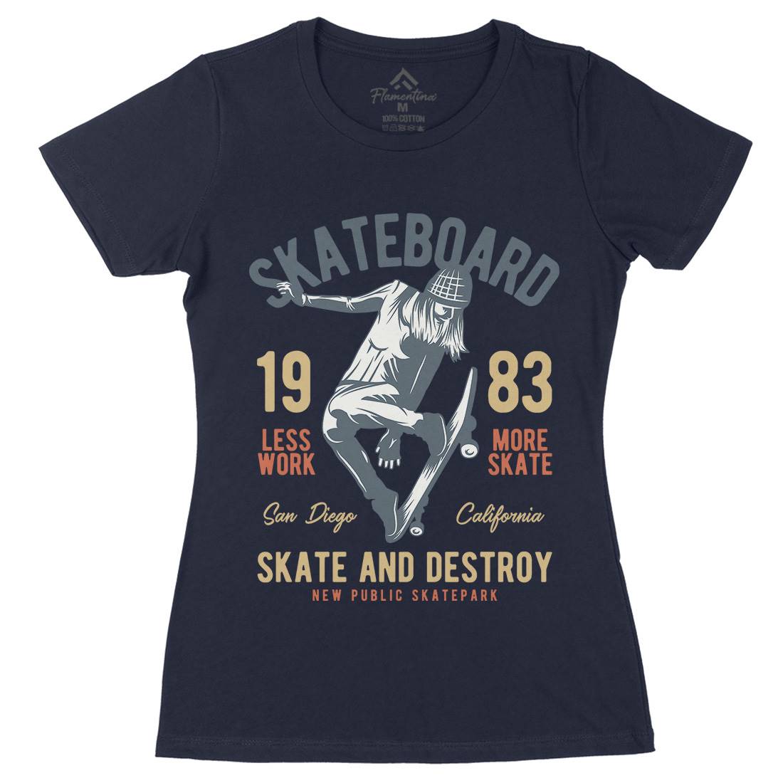 Skater Womens Organic Crew Neck T-Shirt Skate B336