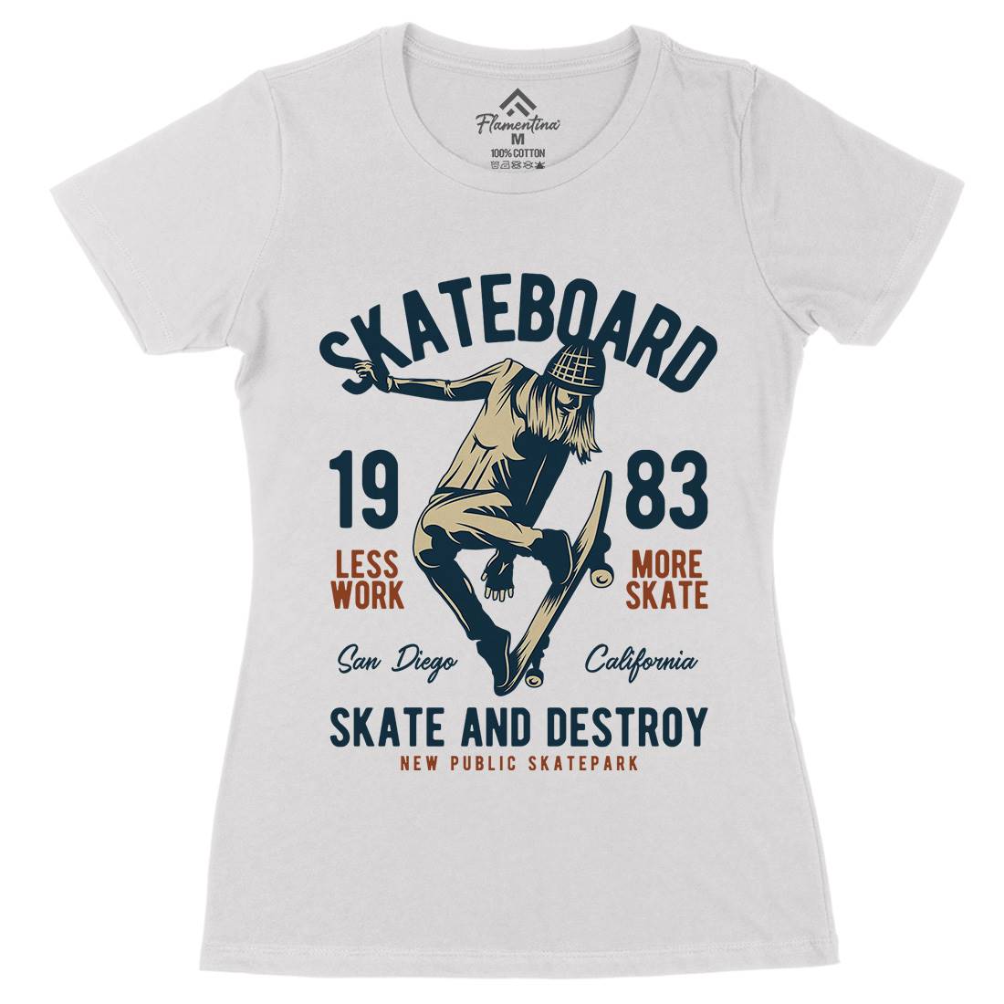 Skater Womens Organic Crew Neck T-Shirt Skate B336