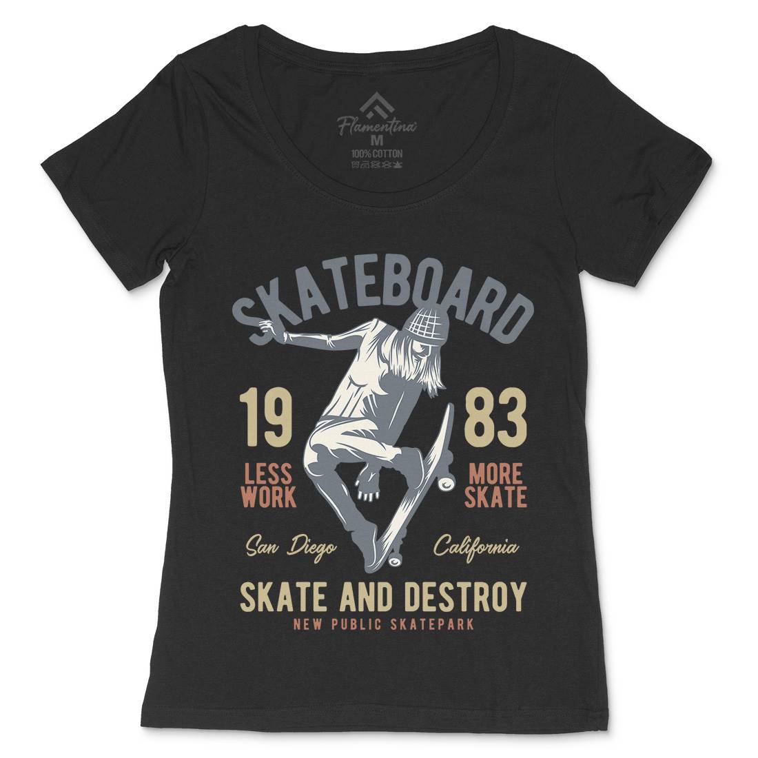 Skater Womens Scoop Neck T-Shirt Skate B336
