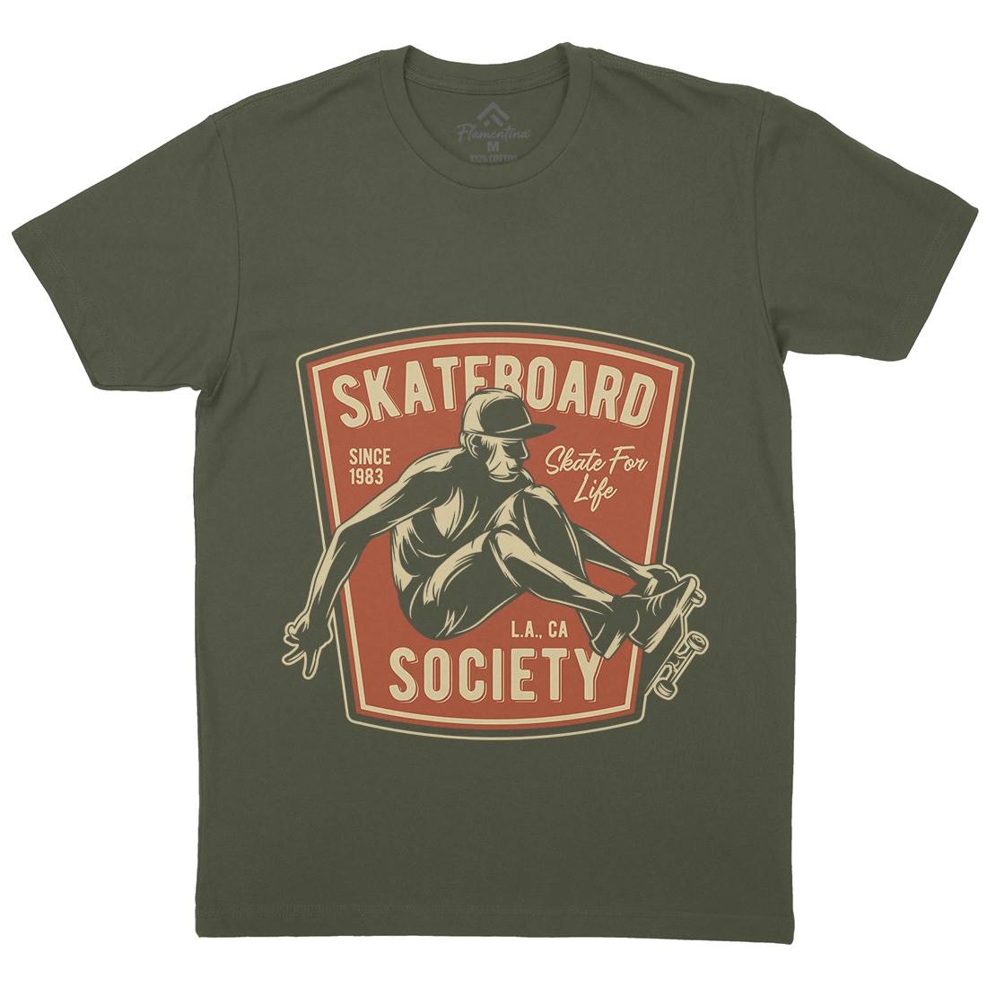 Skater Mens Organic Crew Neck T-Shirt Skate B337