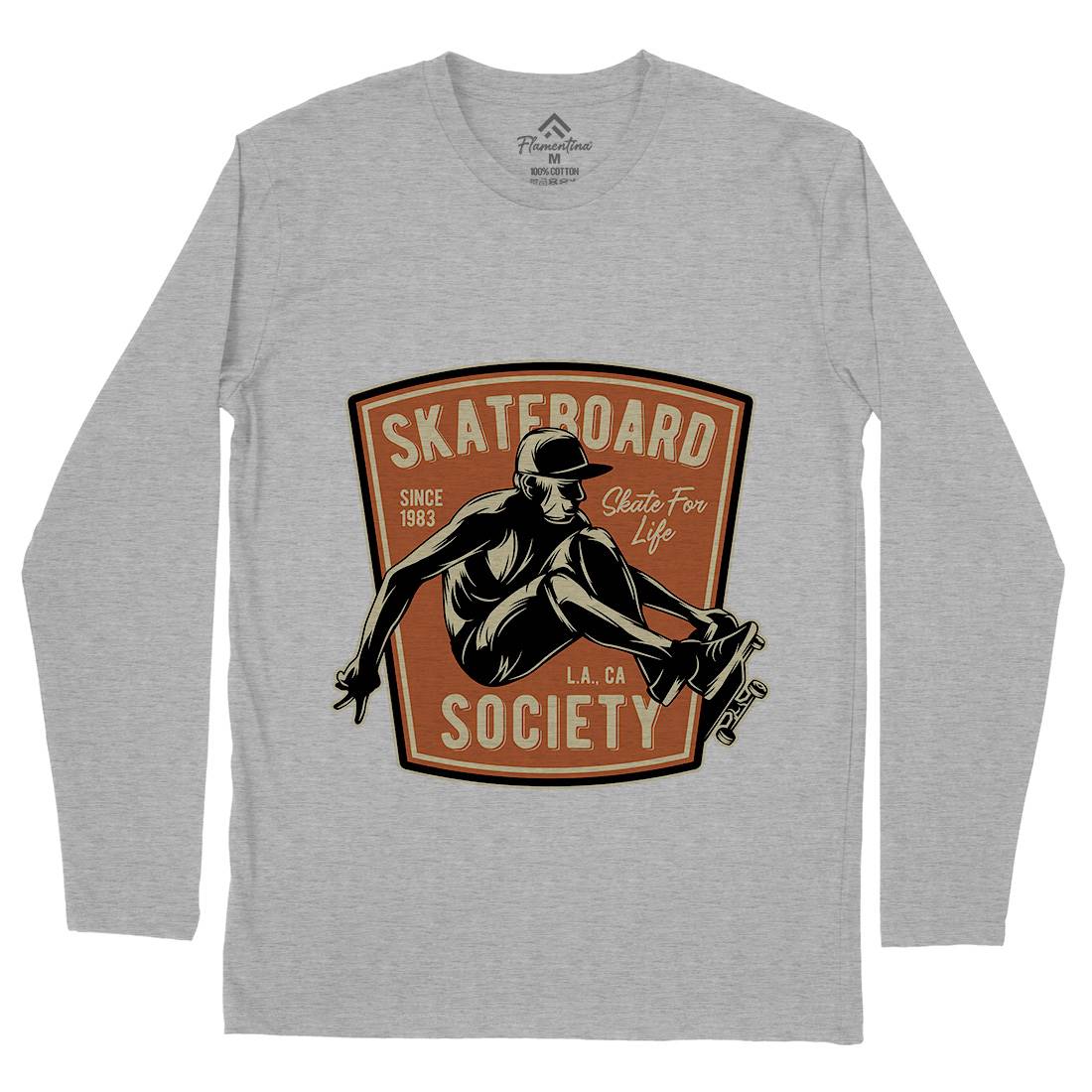 Skater Mens Long Sleeve T-Shirt Skate B337