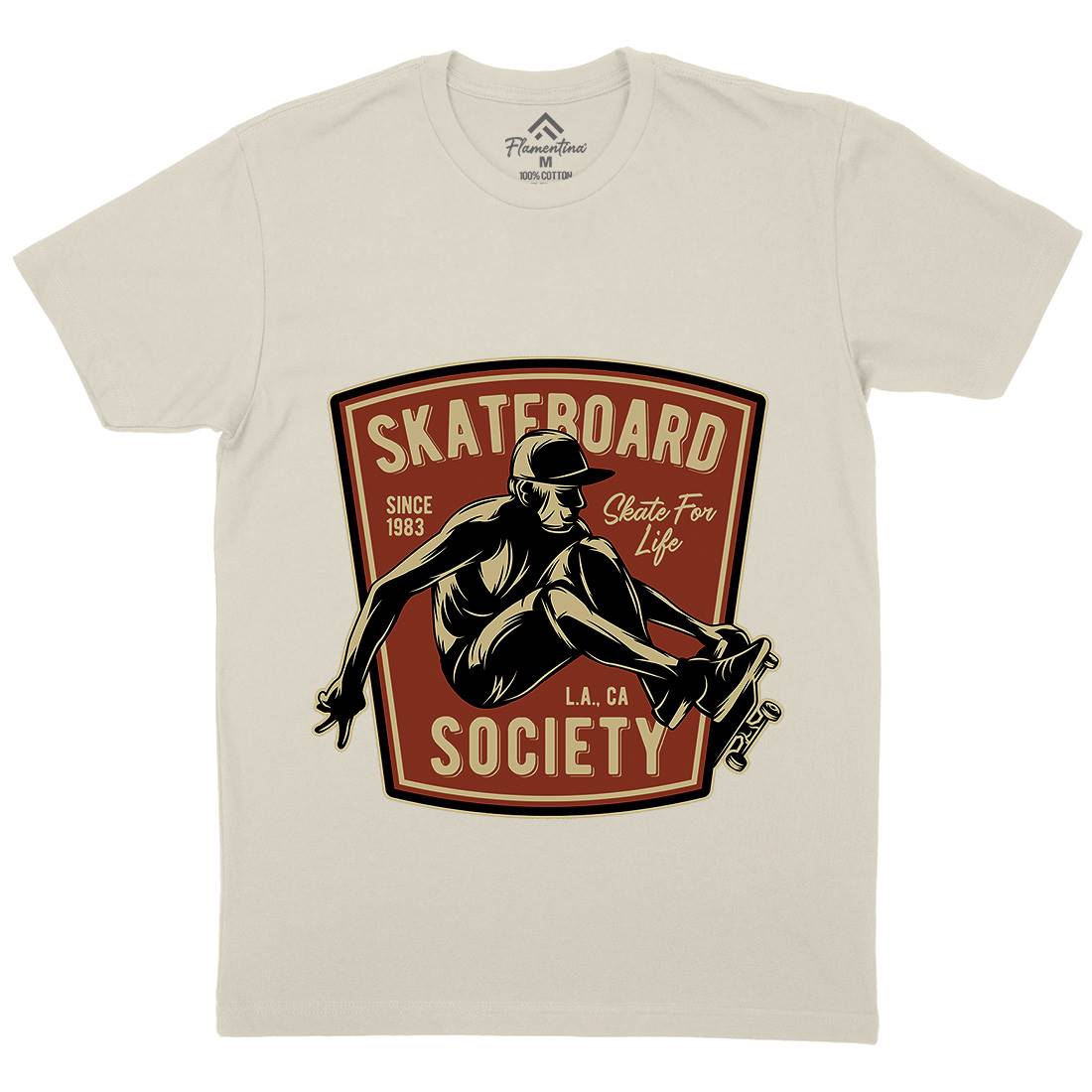 Skater Mens Organic Crew Neck T-Shirt Skate B337
