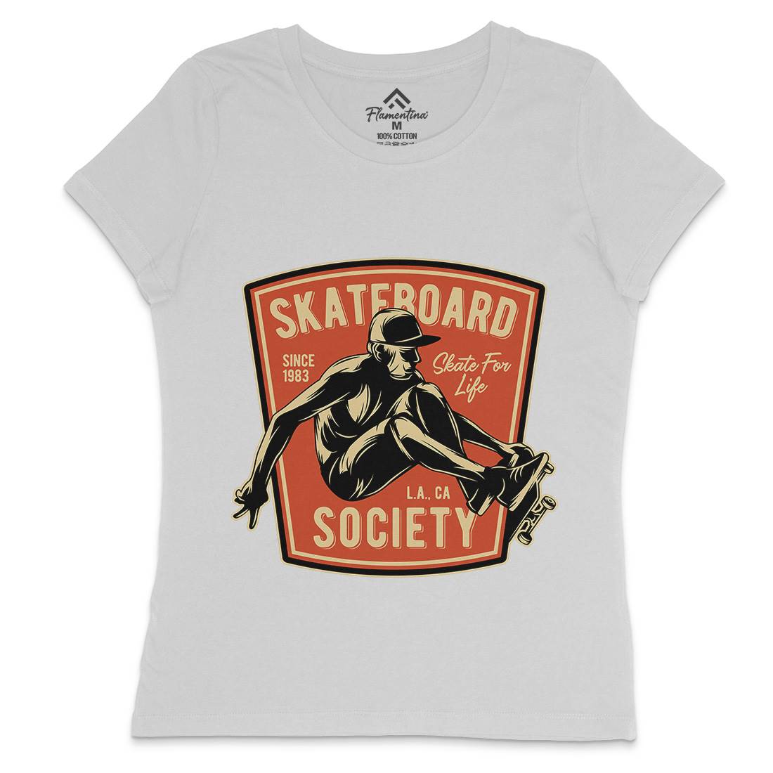 Skater Womens Crew Neck T-Shirt Skate B337