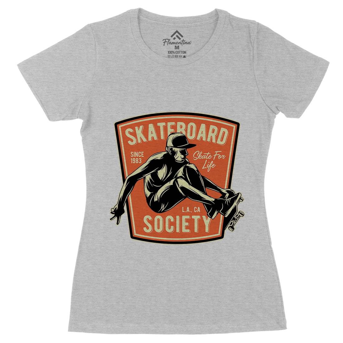 Skater Womens Organic Crew Neck T-Shirt Skate B337