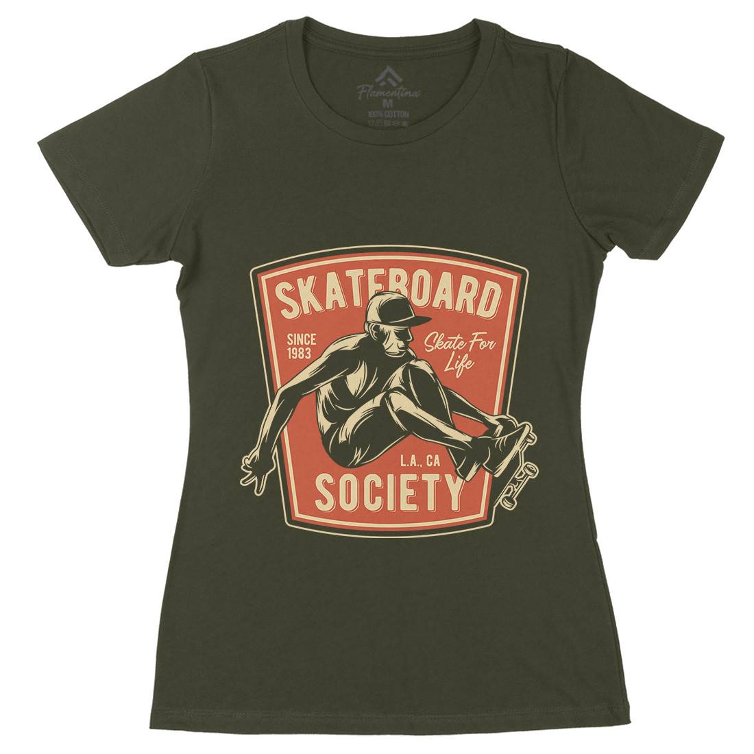 Skater Womens Organic Crew Neck T-Shirt Skate B337