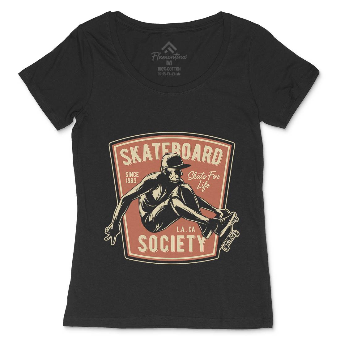 Skater Womens Scoop Neck T-Shirt Skate B337