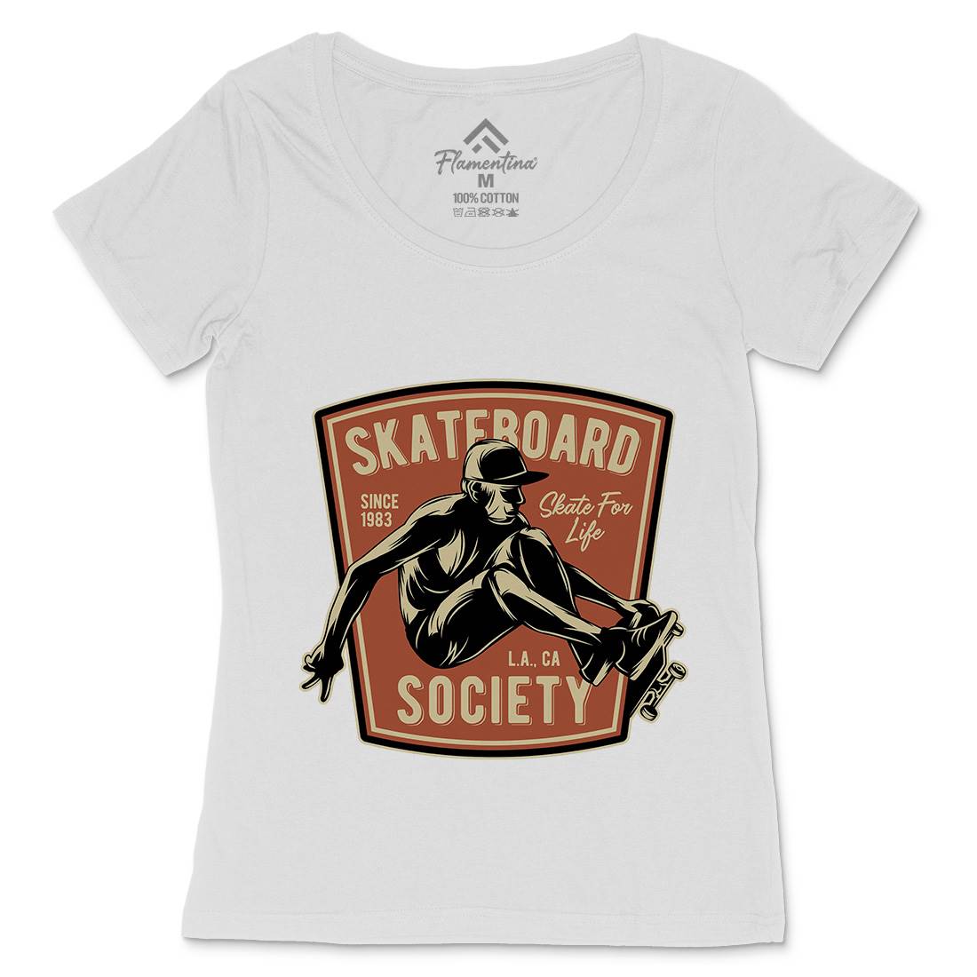 Skater Womens Scoop Neck T-Shirt Skate B337