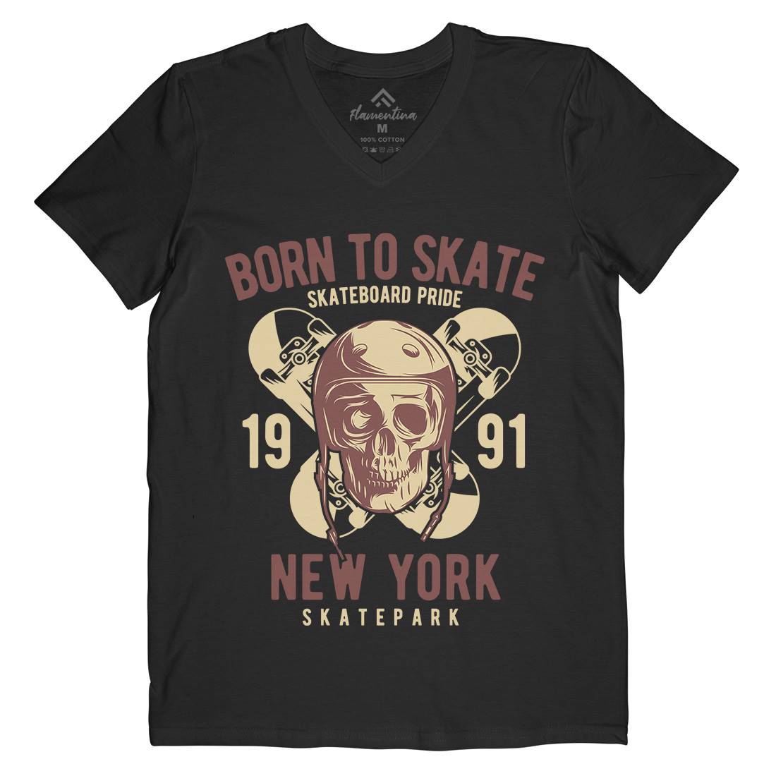 Skater Mens Organic V-Neck T-Shirt Skate B338