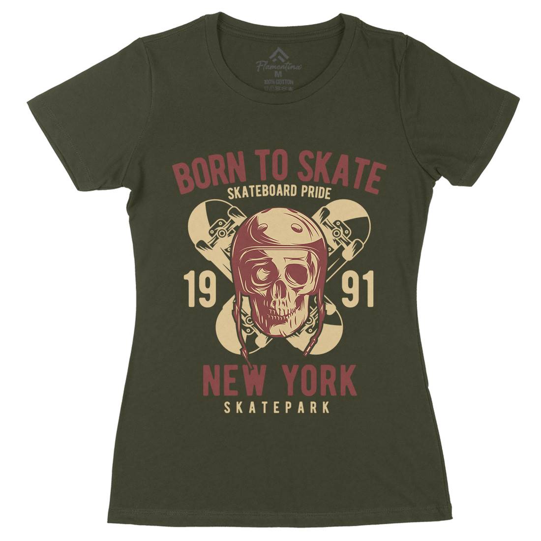 Skater Womens Organic Crew Neck T-Shirt Skate B338