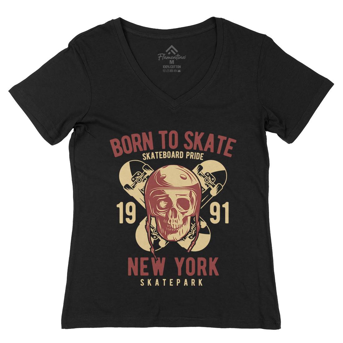 Skater Womens Organic V-Neck T-Shirt Skate B338