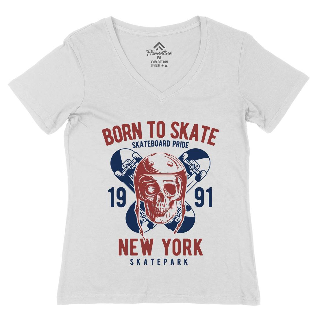 Skater Womens Organic V-Neck T-Shirt Skate B338
