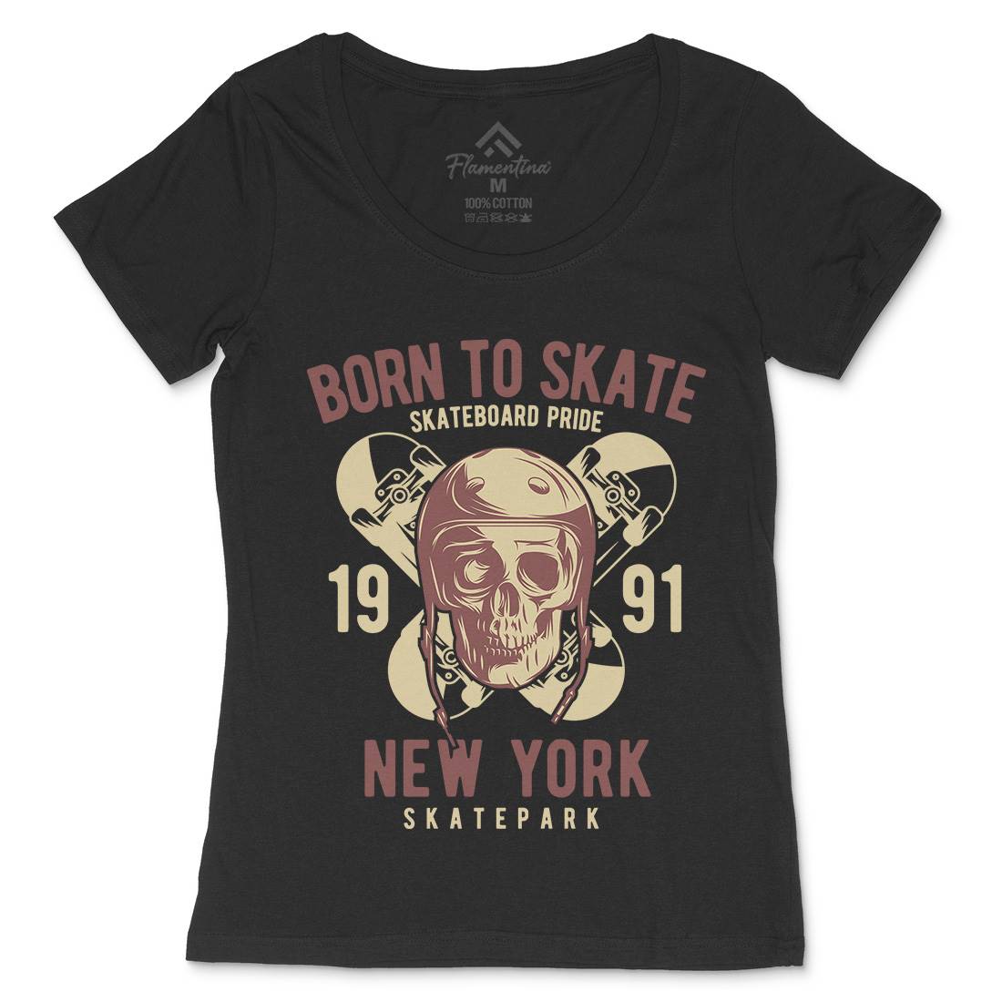 Skater Womens Scoop Neck T-Shirt Skate B338