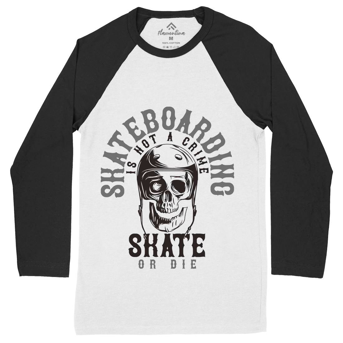 Skater Mens Long Sleeve Baseball T-Shirt Skate B340