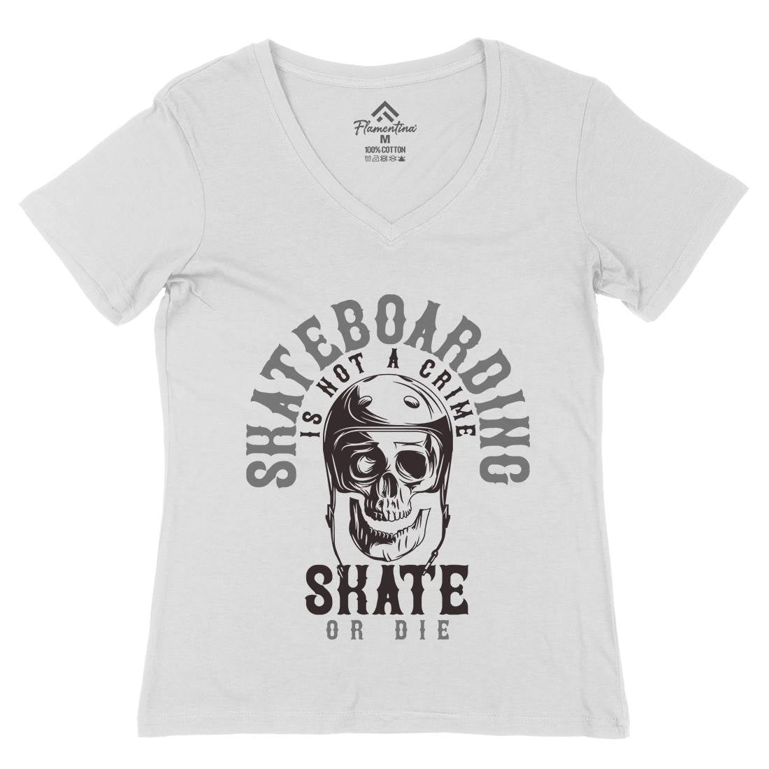 Skater Womens Organic V-Neck T-Shirt Skate B340