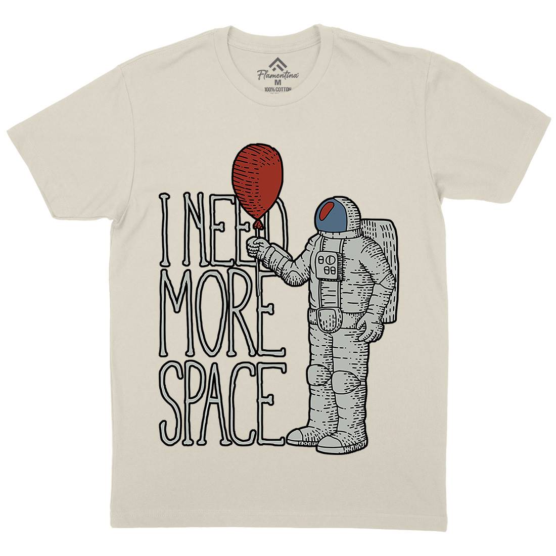 Need More Mens Organic Crew Neck T-Shirt Space B341