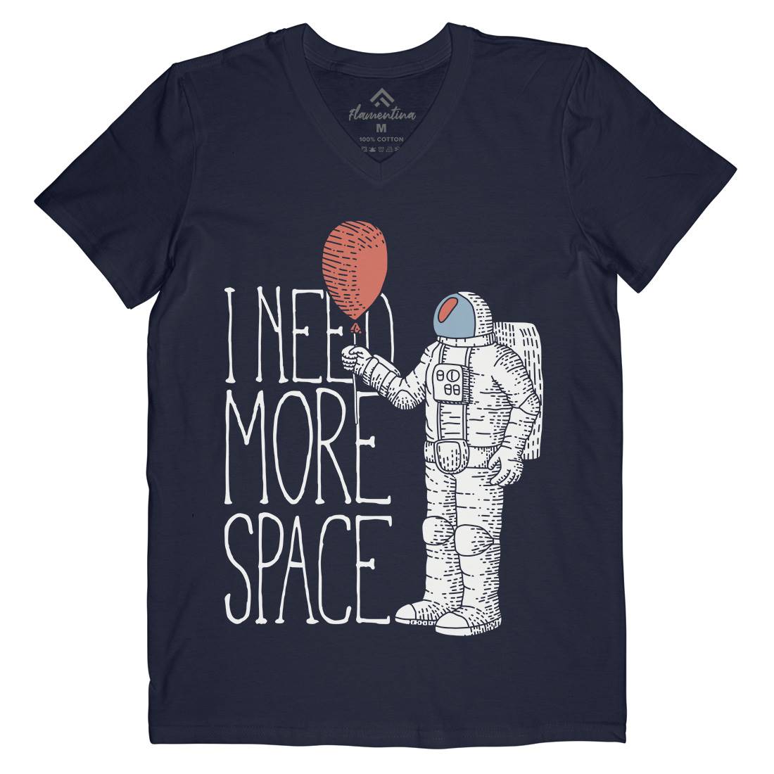 Need More Mens Organic V-Neck T-Shirt Space B341