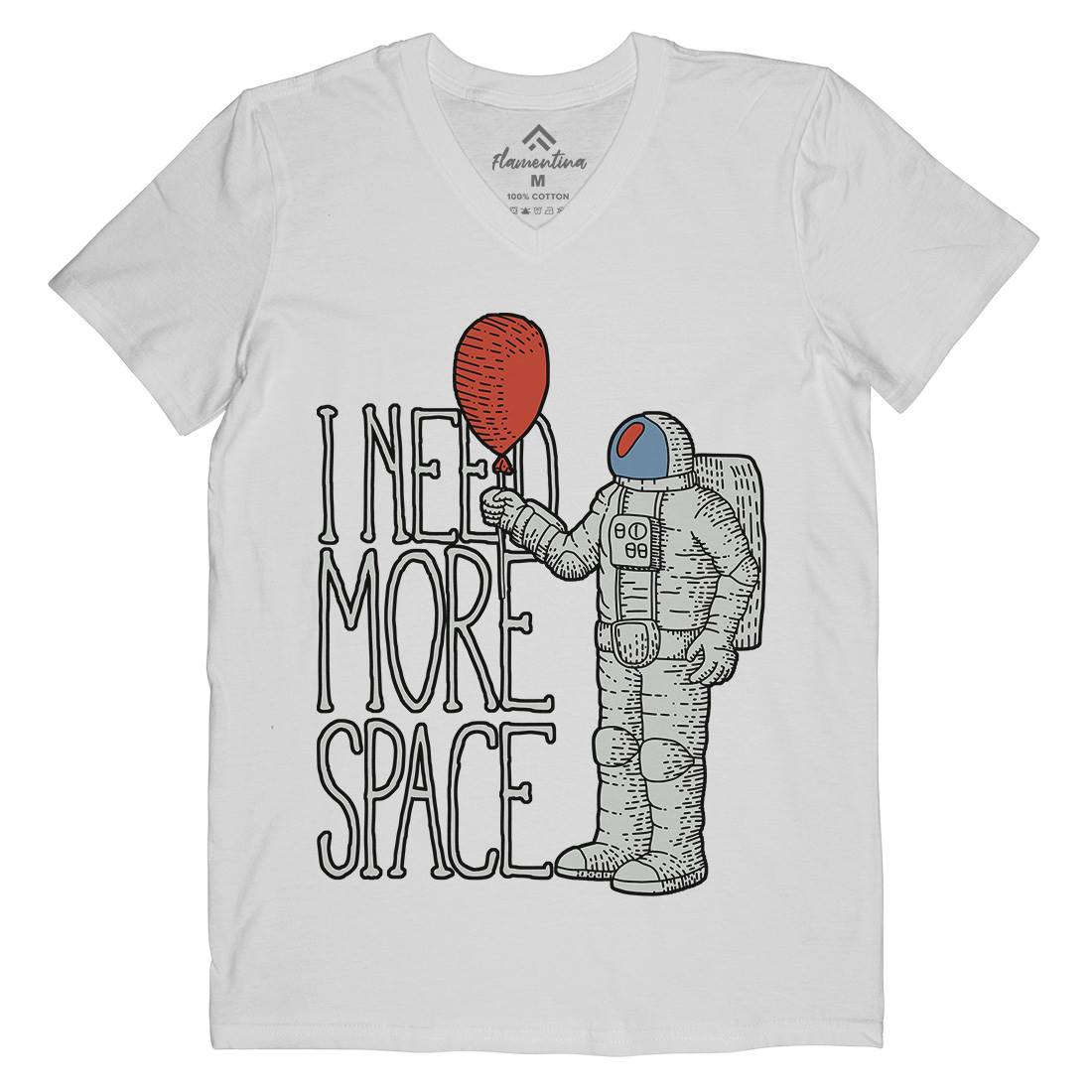 Need More Mens Organic V-Neck T-Shirt Space B341