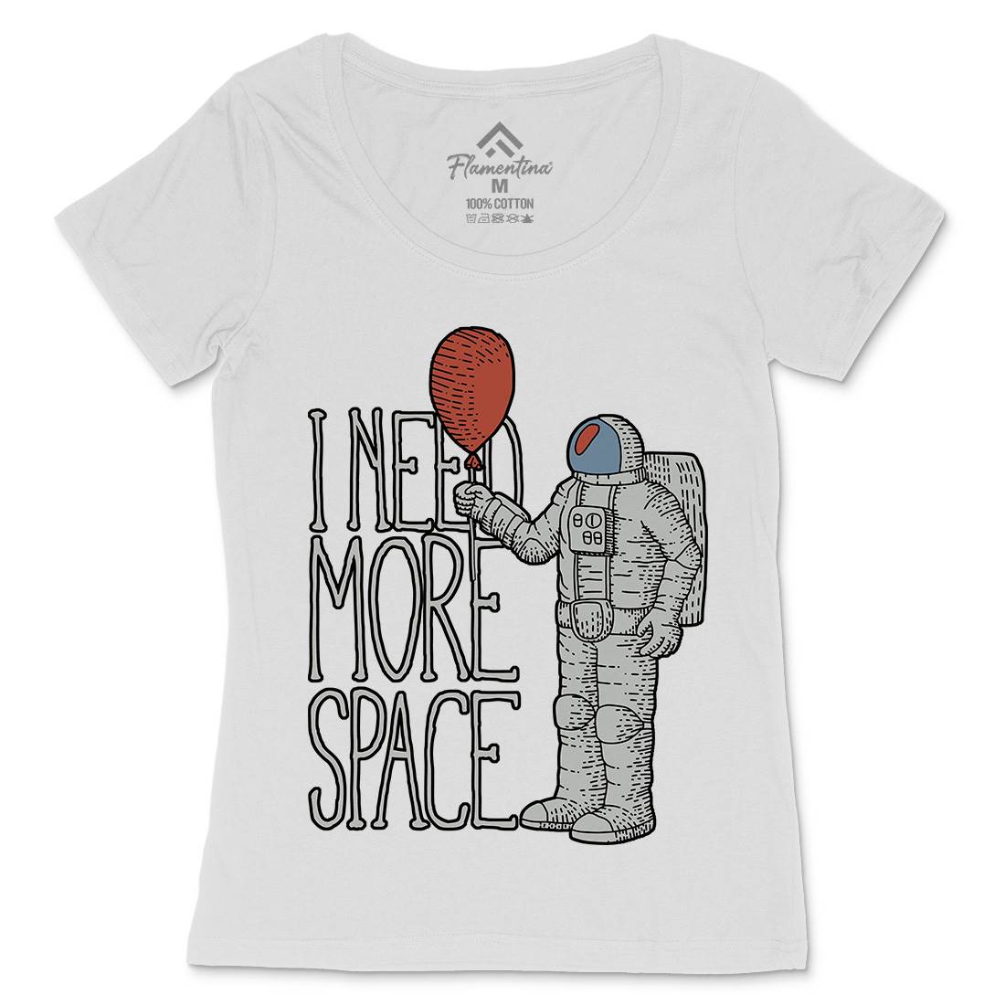 Need More Womens Scoop Neck T-Shirt Space B341