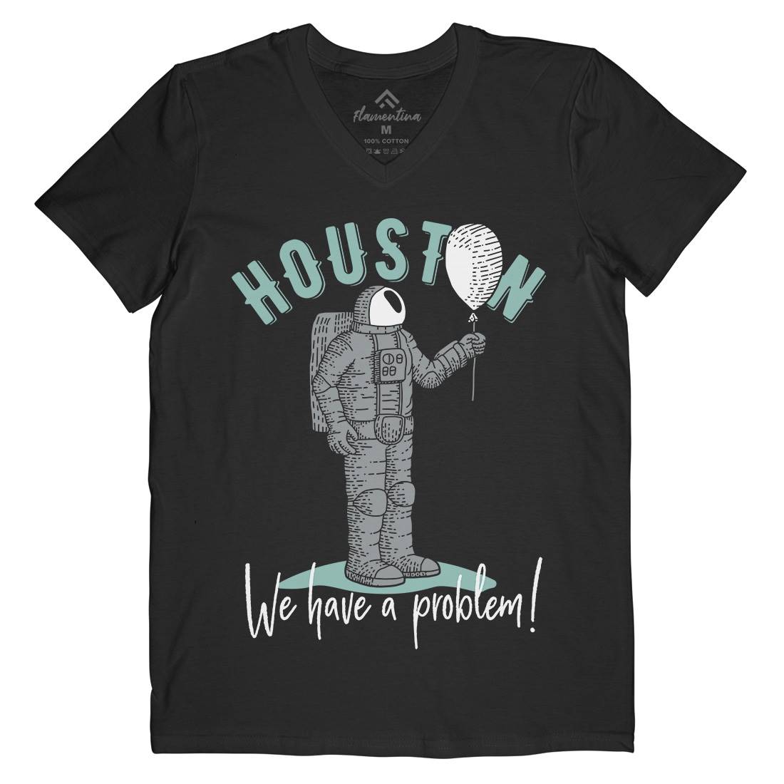 Huston Problem Mens V-Neck T-Shirt Space B342