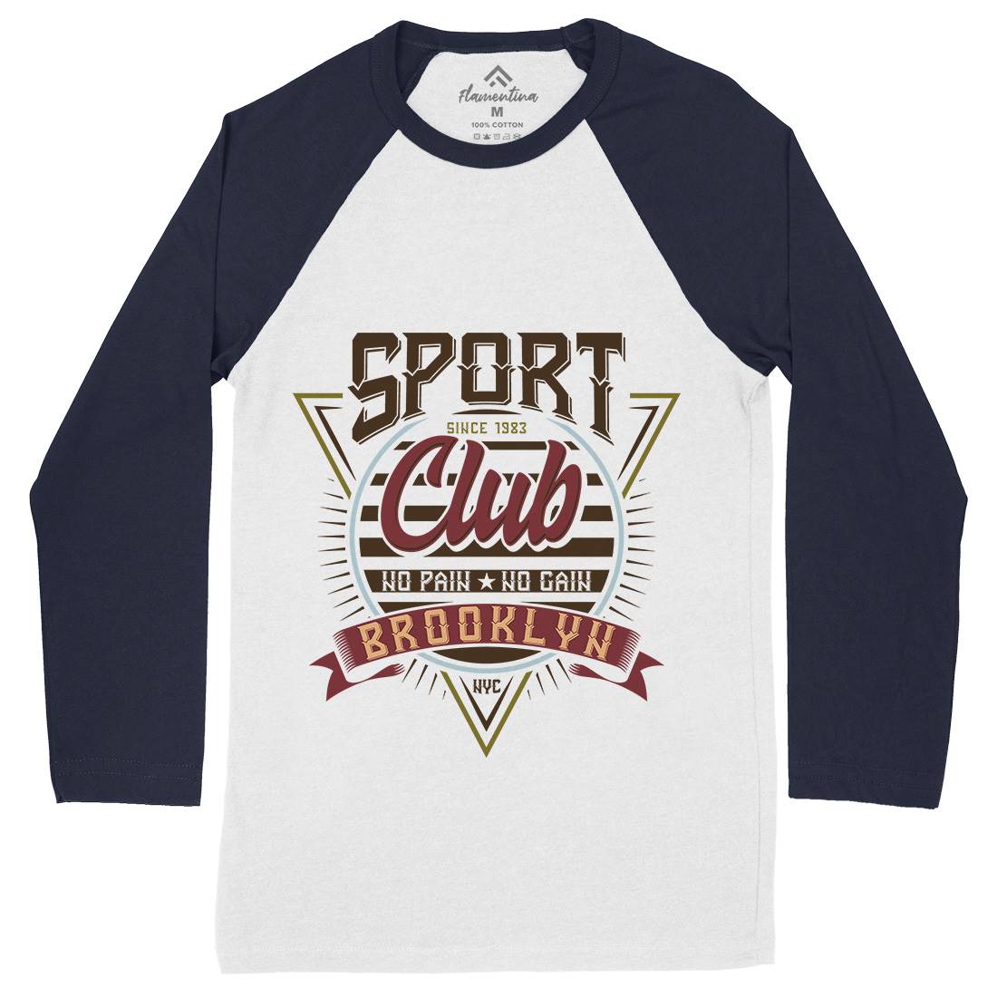 No Pain Gain Club Mens Long Sleeve Baseball T-Shirt Sport B343