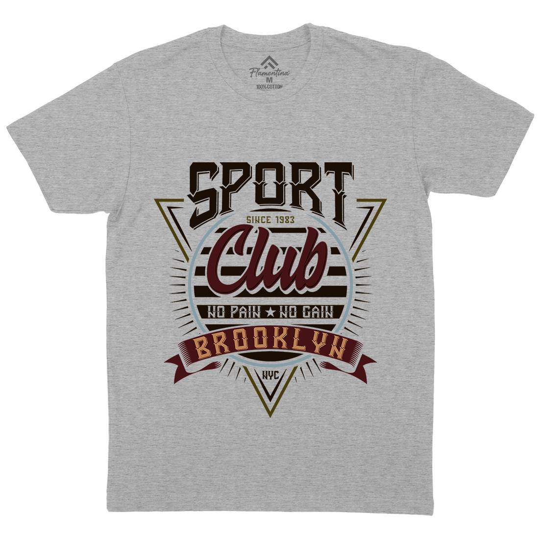 No Pain Gain Club Mens Crew Neck T-Shirt Sport B343