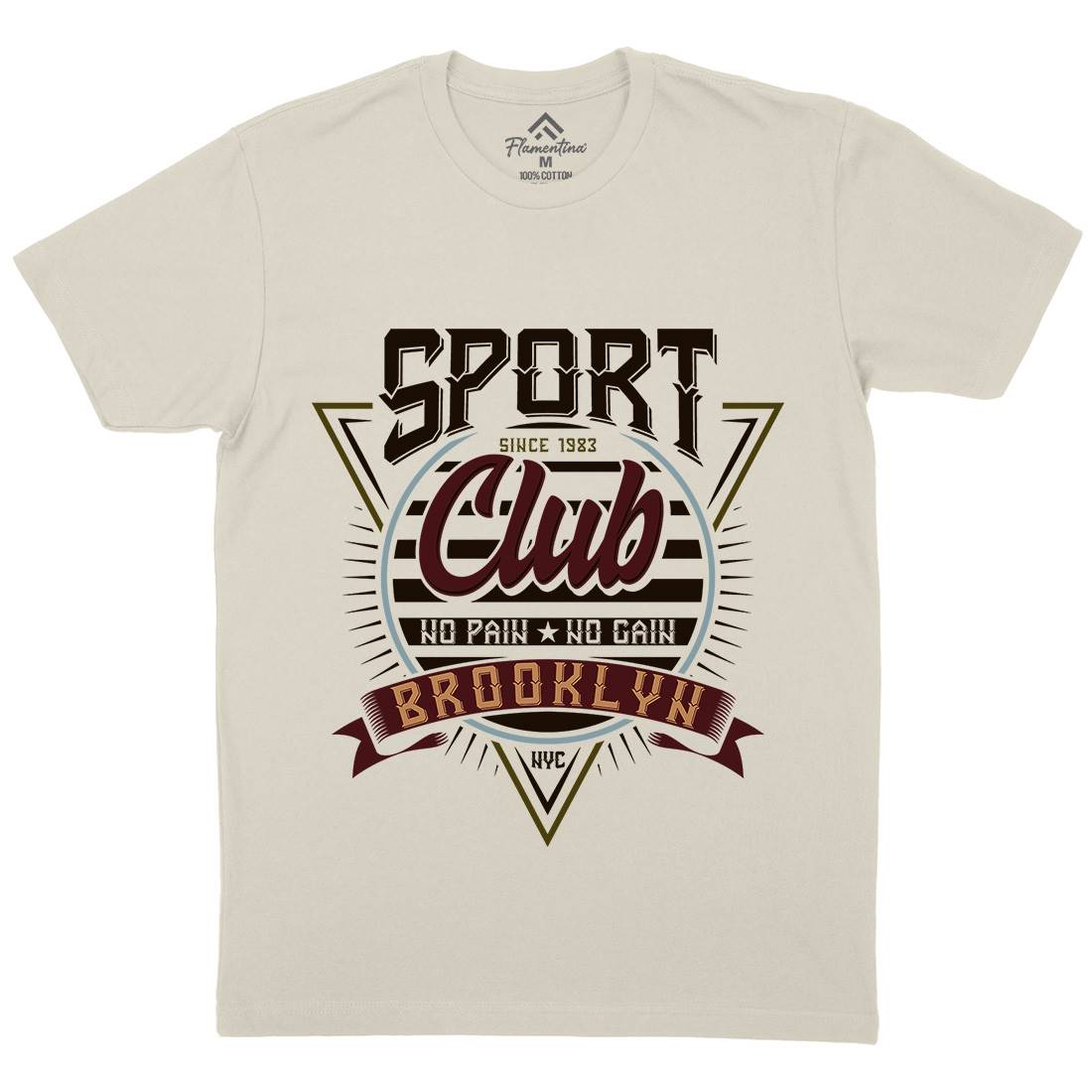 No Pain Gain Club Mens Organic Crew Neck T-Shirt Sport B343