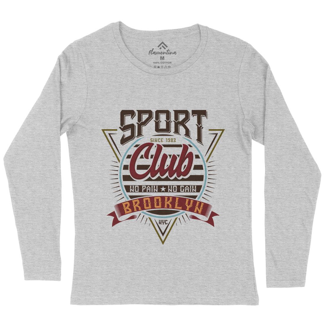 No Pain Gain Club Womens Long Sleeve T-Shirt Sport B343