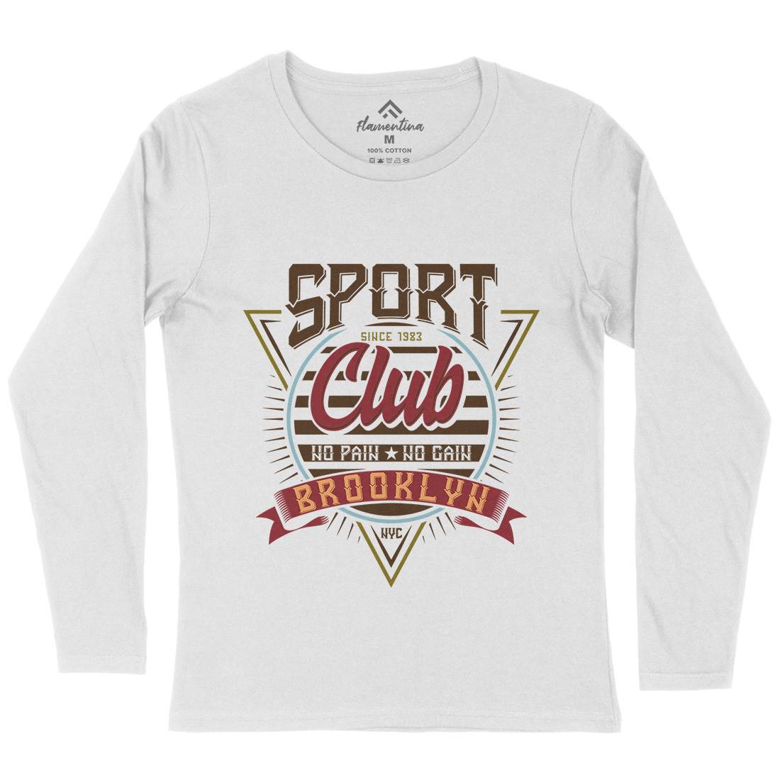No Pain Gain Club Womens Long Sleeve T-Shirt Sport B343