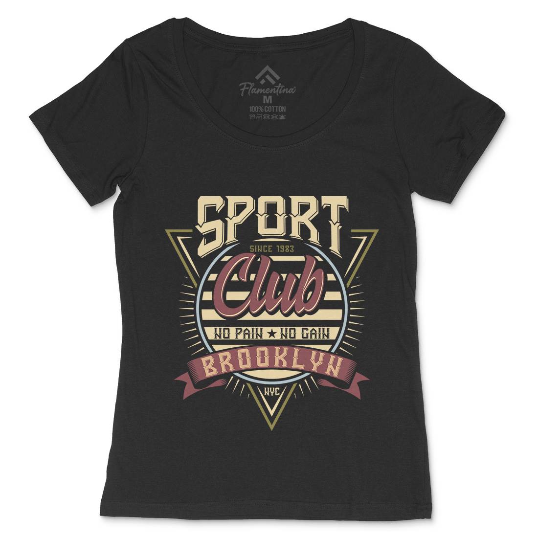 No Pain Gain Club Womens Scoop Neck T-Shirt Sport B343