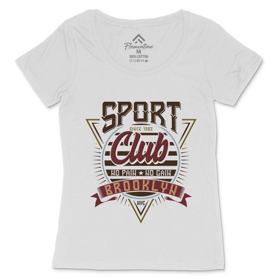 No Pain Gain Club Womens Scoop Neck T-Shirt Sport B343