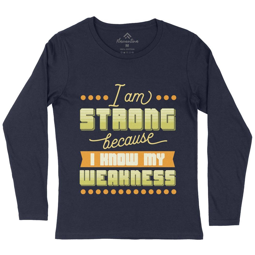 Strong Womens Long Sleeve T-Shirt Gym B344