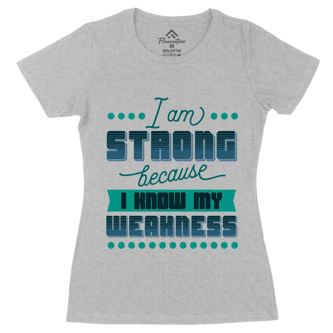 Strong Womens Organic Crew Neck T-Shirt Gym B344