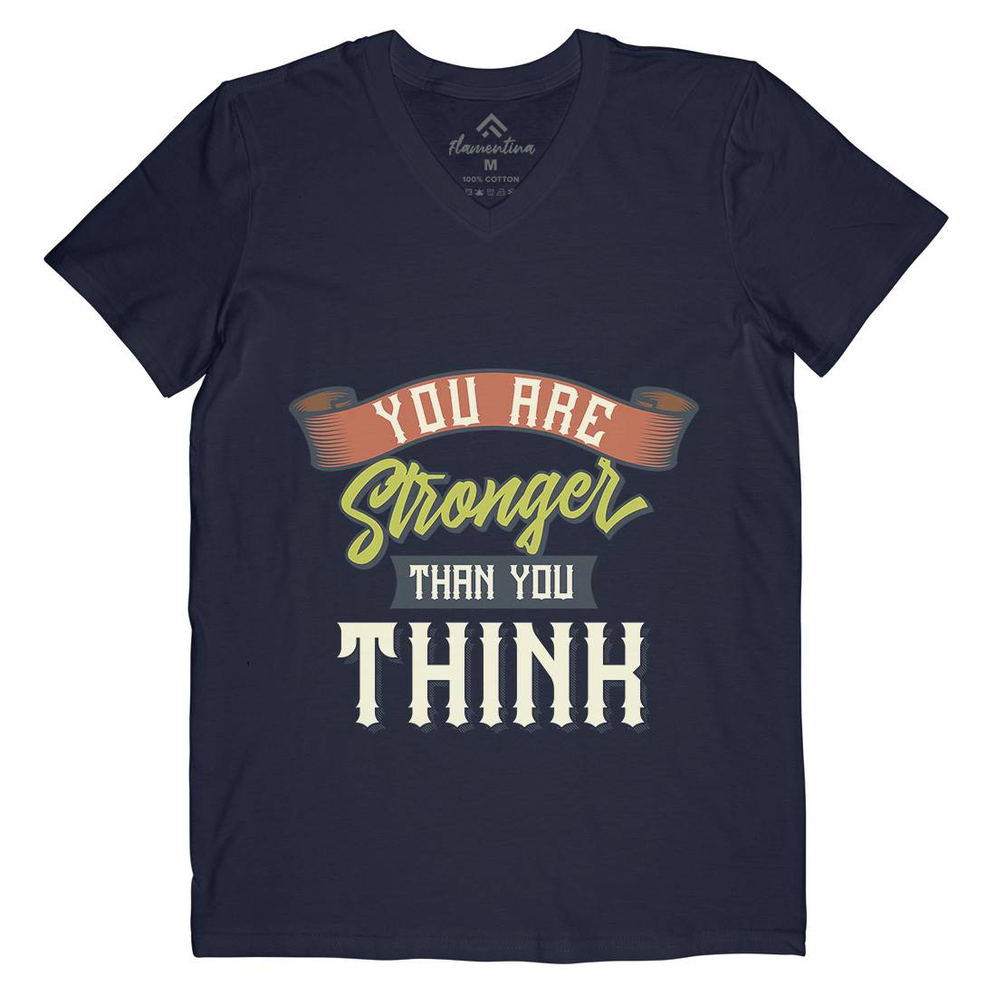 Stronger Mens Organic V-Neck T-Shirt Gym B345