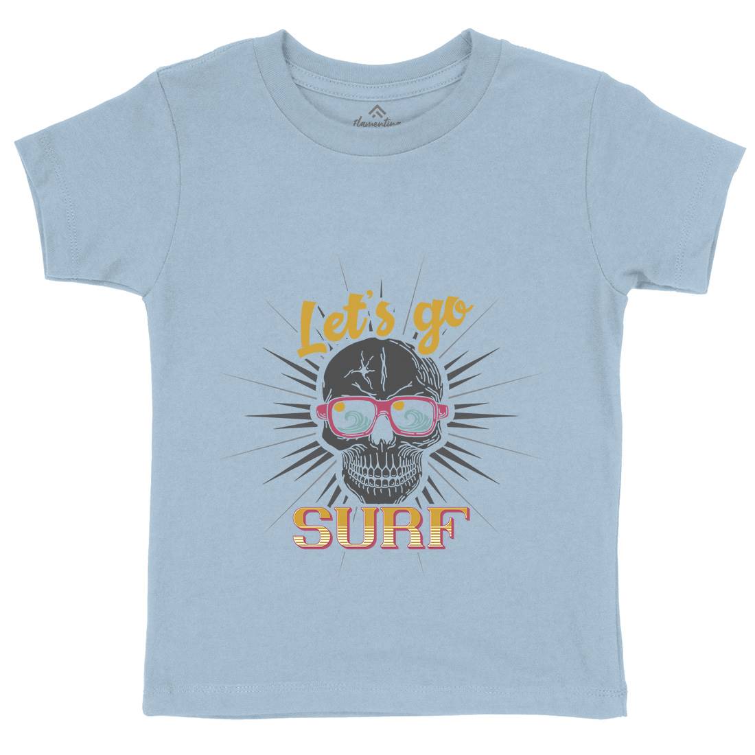 Skull Surfing Kids Crew Neck T-Shirt Surf B346