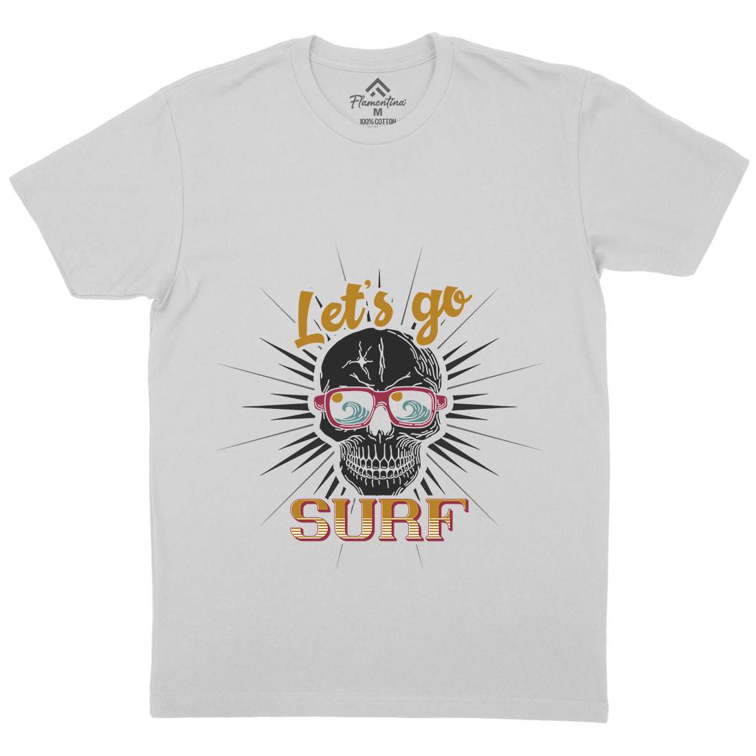 Skull Surfing Mens Crew Neck T-Shirt Surf B346